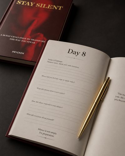 Prycken STAY SILENT: A 30 Day Challenge to Transform the Way You Speak. Master Self-Control & Emotional Intelligence | Build Powerful Communication & Better Relationships — A Practical Communication & Emotional Control Book