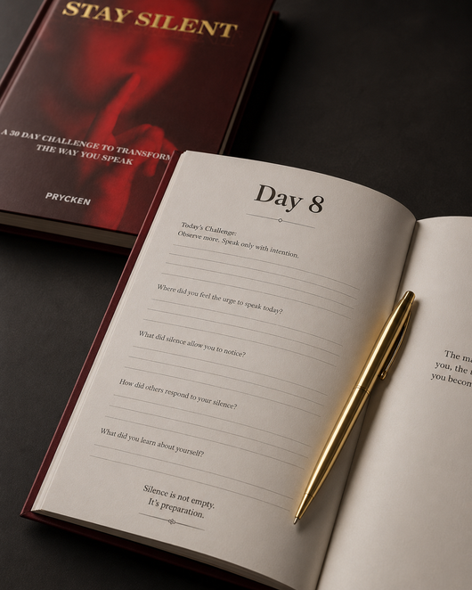 Prycken STAY SILENT: A 30 Day Challenge to Transform the Way You Speak. Master Self-Control & Emotional Intelligence | Build Powerful Communication & Better Relationships — A Practical Communication & Emotional Control Book
